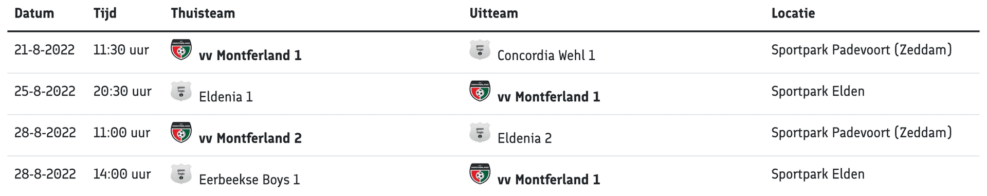 Oefenprogramma 2022-2023